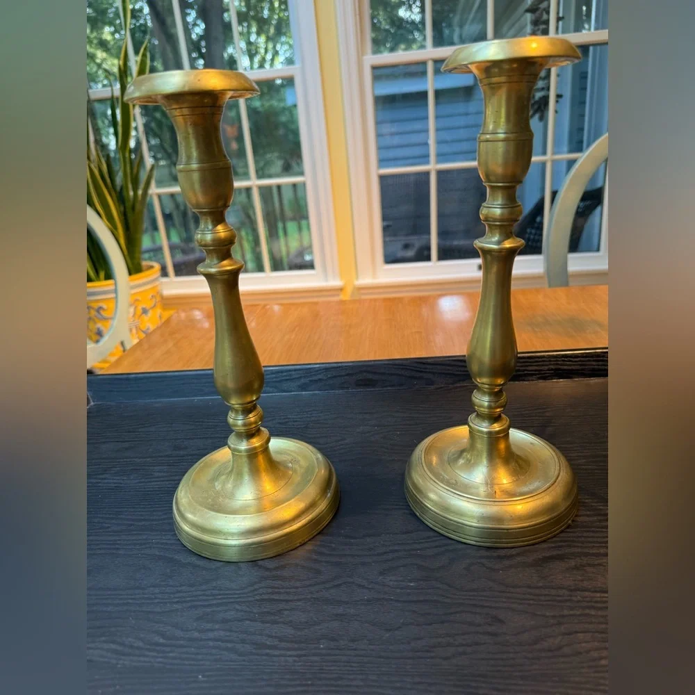 Antique Solid Brass Candle Sticks/Holders